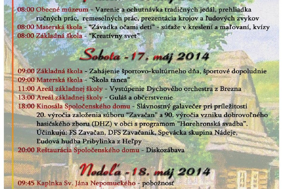 Víkend 16.5. - 18.5.2014