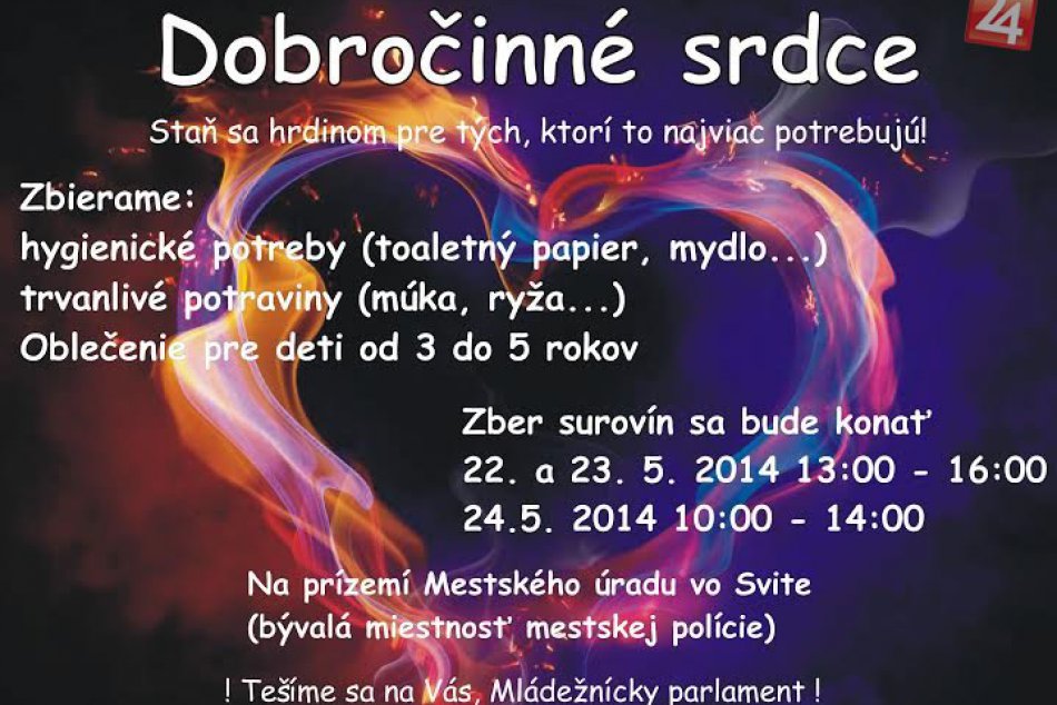 Mládežnícky parlament vo Svite chystá dobročinnú akciu: Pomôže chudobným rodinám