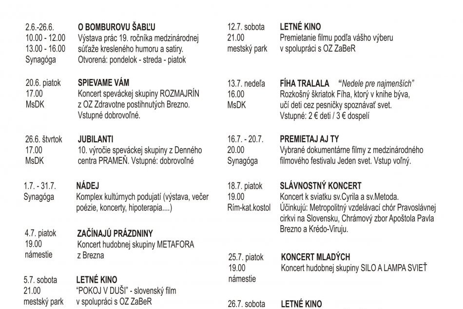 Breznianske kultúrne leto 2014