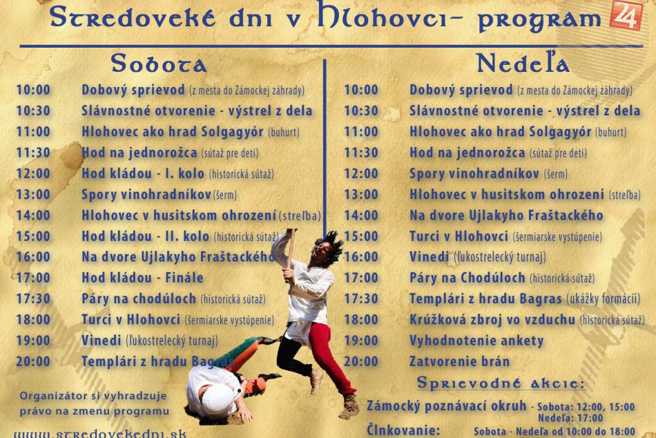 Bohatý program v Hlohovci: Stredoveké dni sa nezadržateľne blížia!
