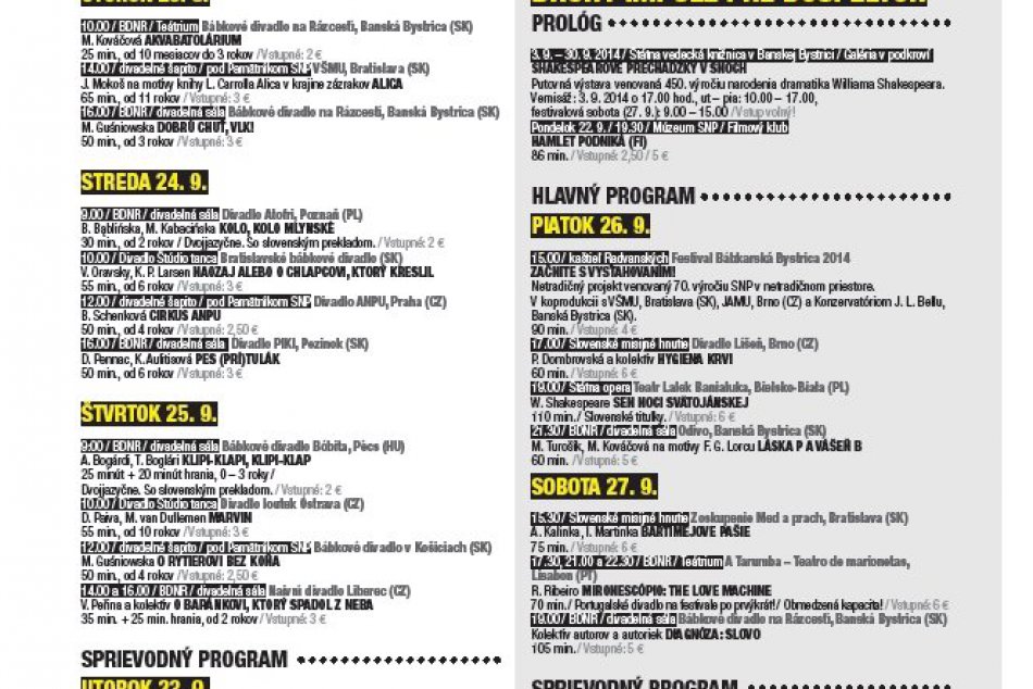 Bábkarská Bystrica 2014 s bohatým programom