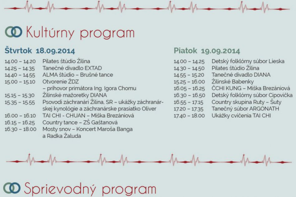 Kompletný program Žilinských dní zdravia