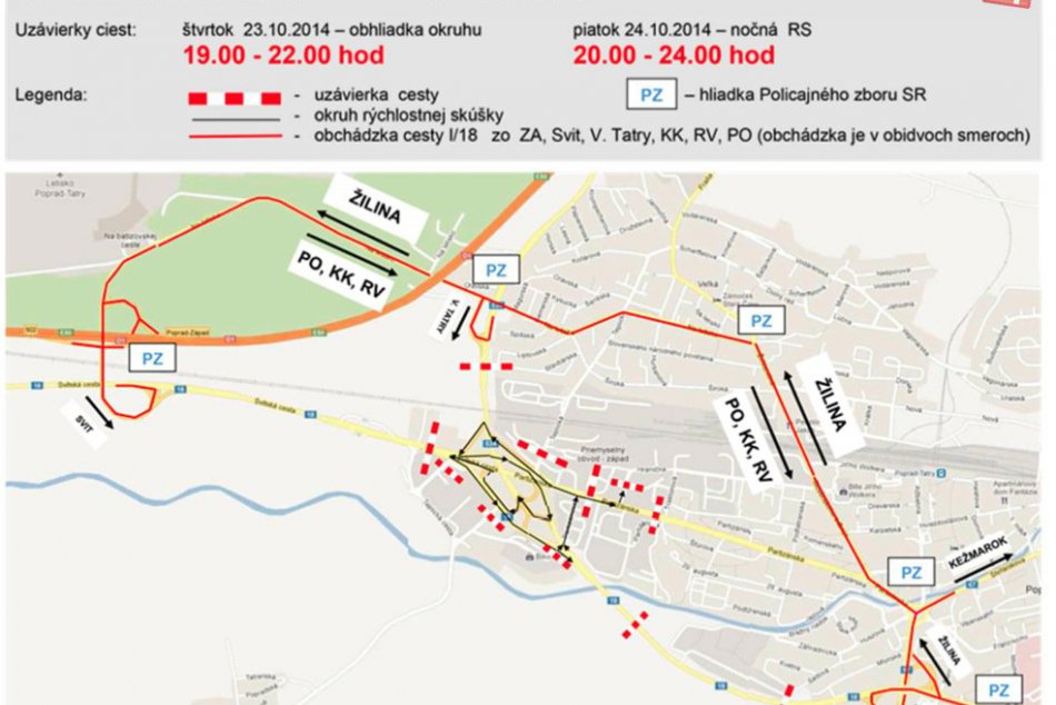 Prejazd Popradom sa skomplikuje: Takto uzavrú cesty počas Rallye Tatry