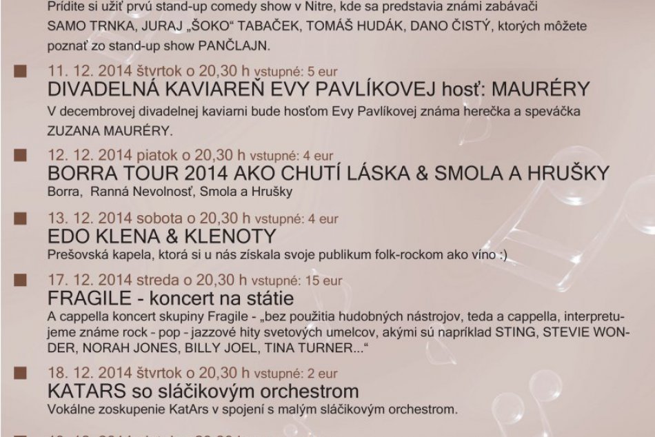 Music a Café - december