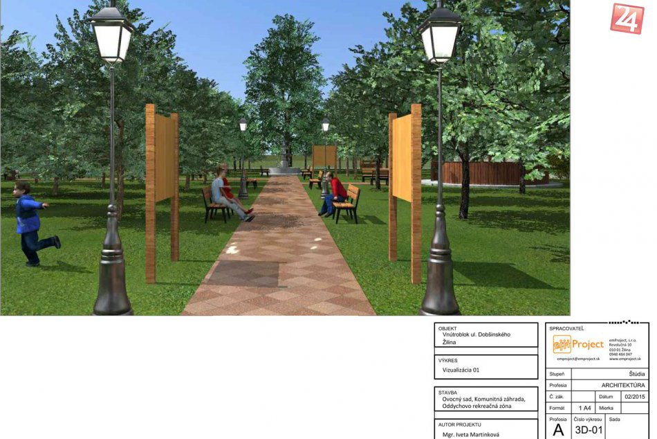 Na Vlčincoch vyrastie ovocný sad, vizualizácie a foto