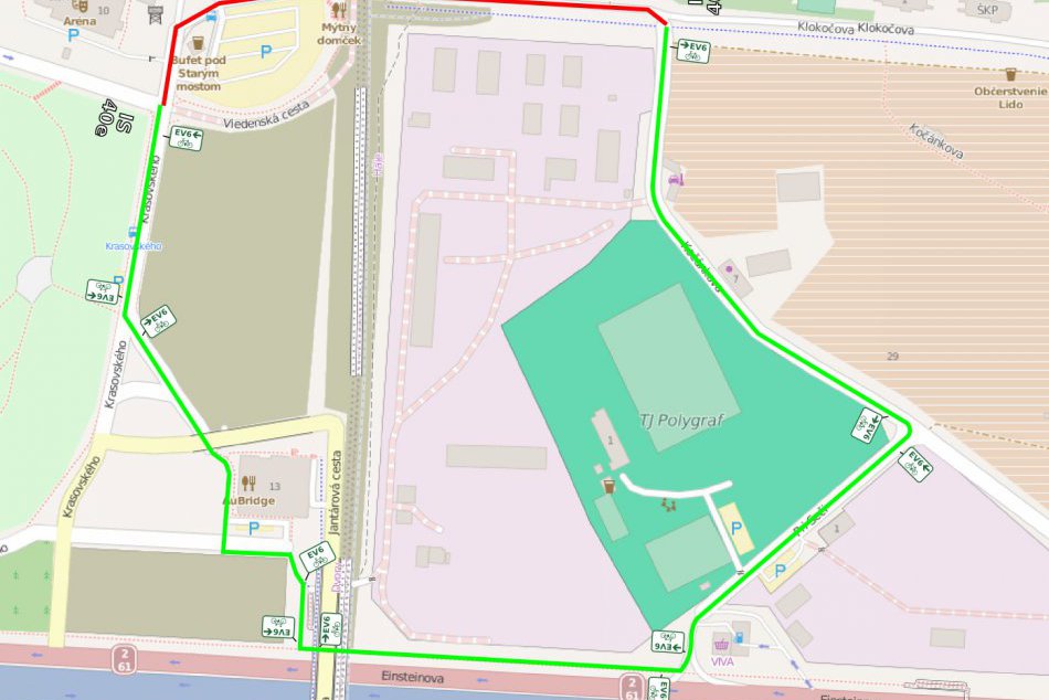 Presmerovanie cyklotrasy pod Starým mostom