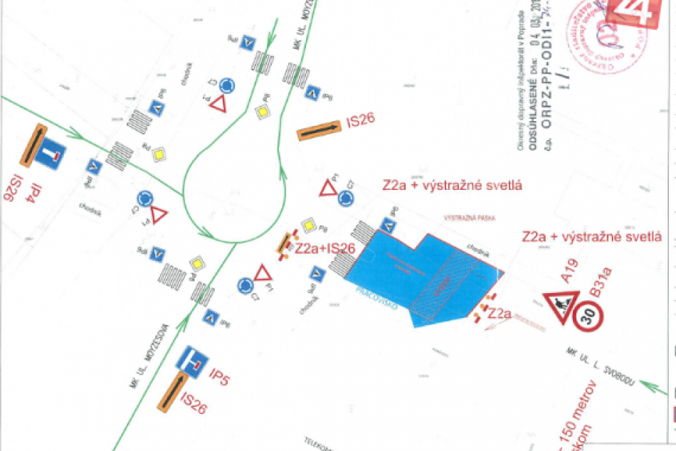 Uzávierka cesty na ul. Ludvíka Svobodu