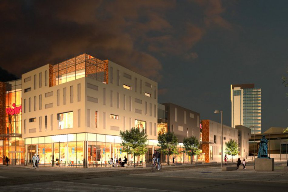 Vizualizácie nového obchodného centra v Banskej Bystrici