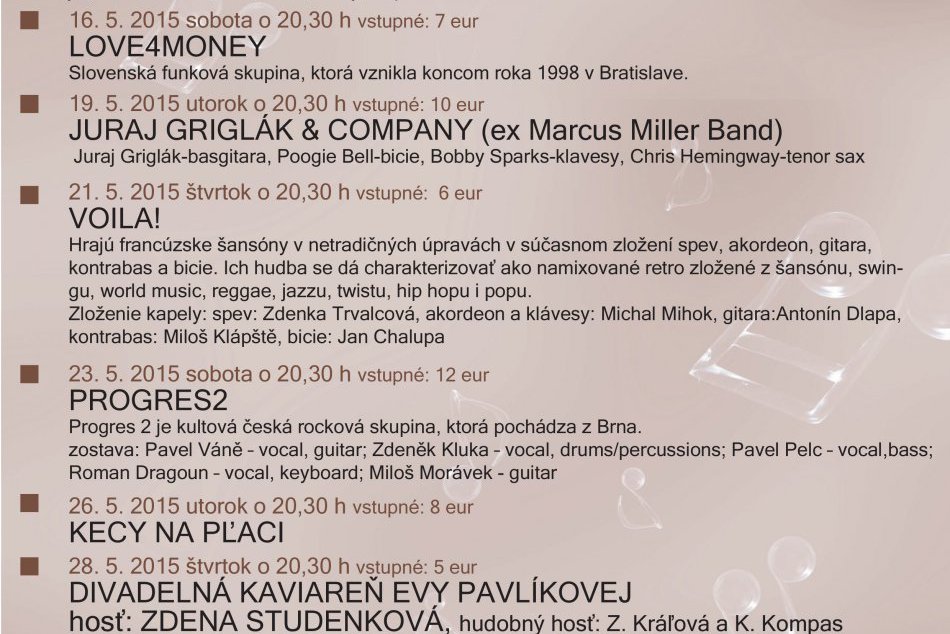 Music a Café - máj