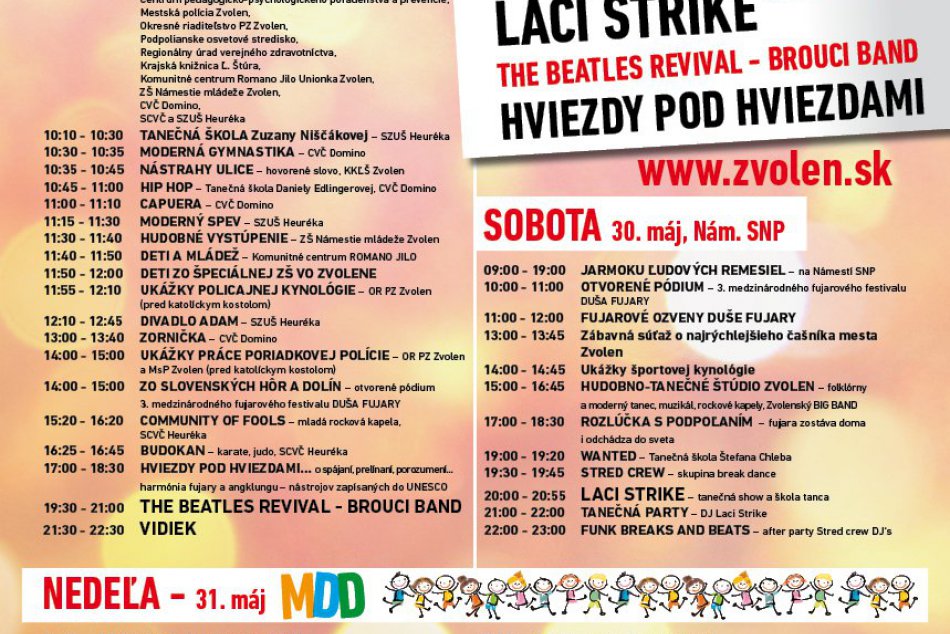Program Dni mesta Zvolen 2015