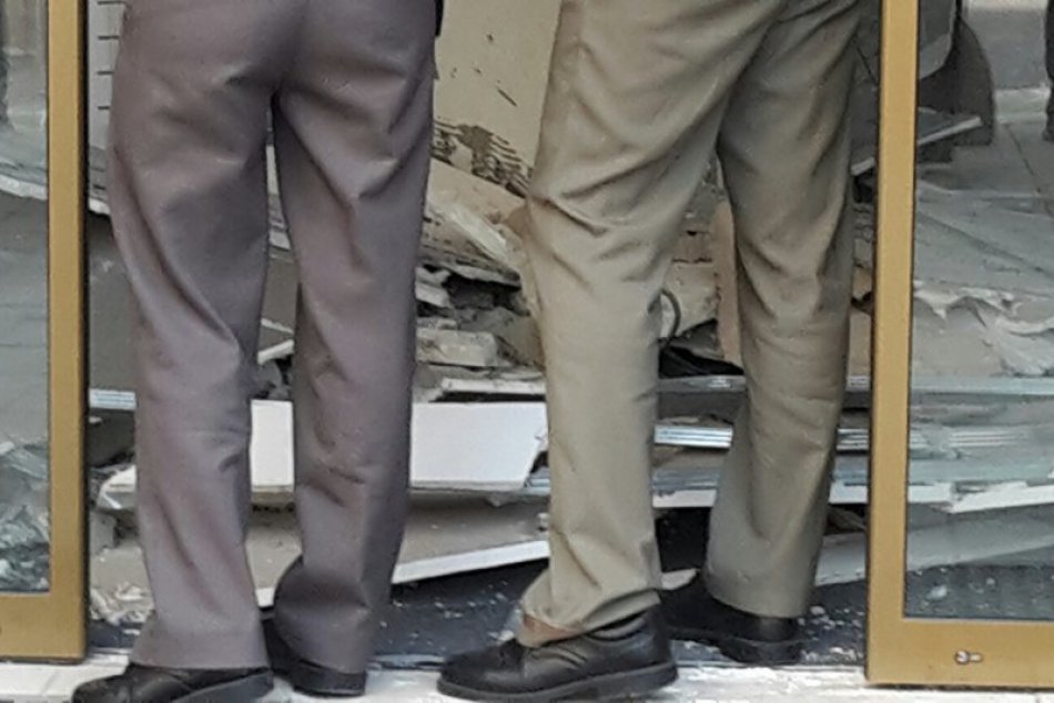 Spadnutý strop u Baťu na Dunajskej ulici