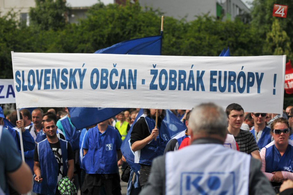 Protest zamestnancov trnavskej automobilky