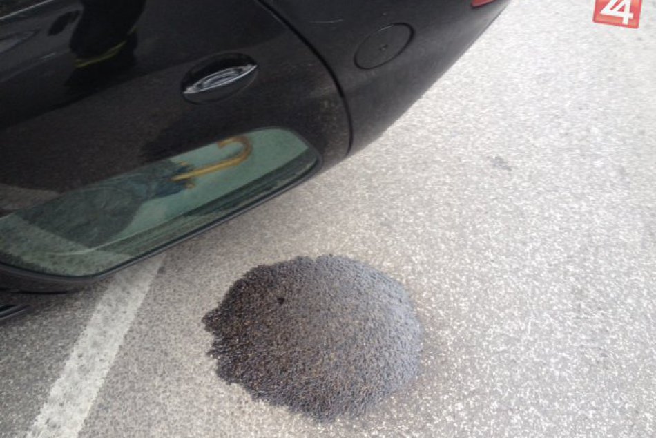 Nehoda na moste v Zámkoch: Auto skončilo na streche. FOTO