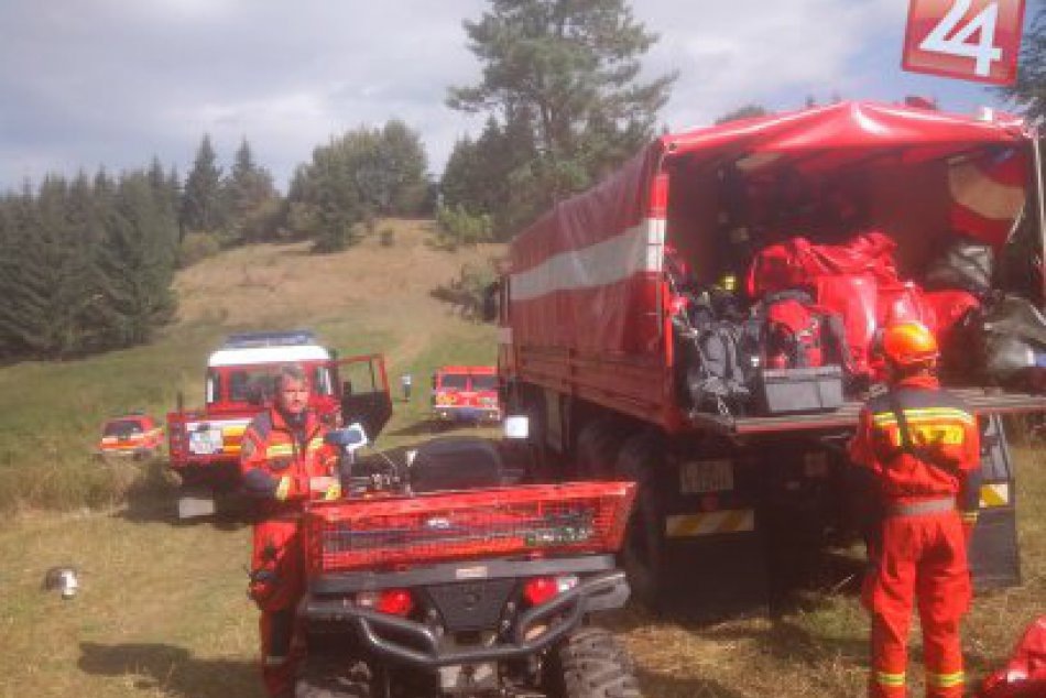 Požiar lesa v katastri obce Hubová