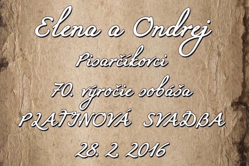 Platinová svadba alebo viac ako 25 tisíc spoločných dní