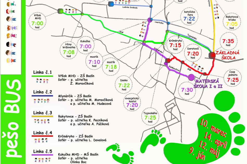 Cestovný poriadok unikátneho Pešobusu