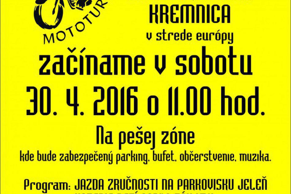 Otvorenie mototuristickej sezóny v Kremnici bude mať premiéru