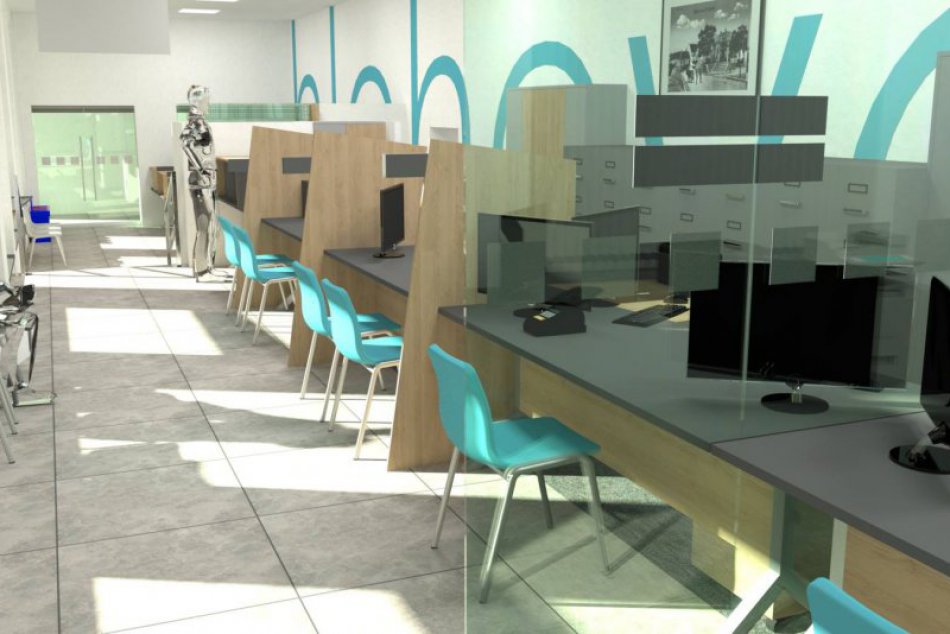 Chystaná novinka obrazom: Vizualizácia klientského centra v Hlohovci