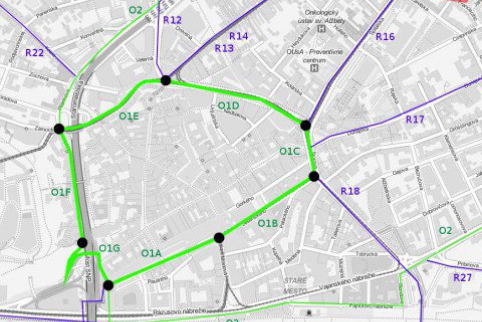 Cyklotrasa okolo historického centra