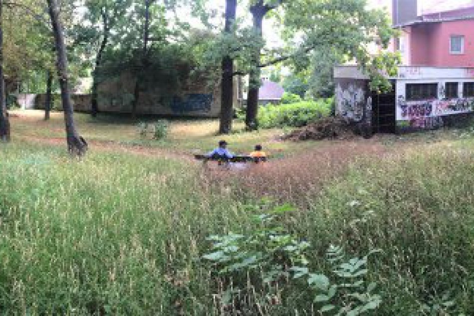 Brigáda NZ INAK v parku pri gymnáziu