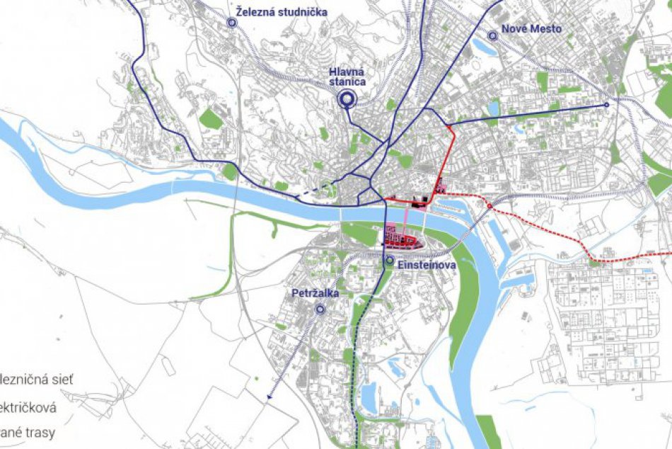 Návrh nových električkových tratí