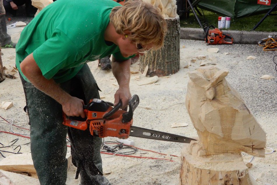 FOTO: Majstri motorových píl premenili kusy dreva na krásne umelecké diela
