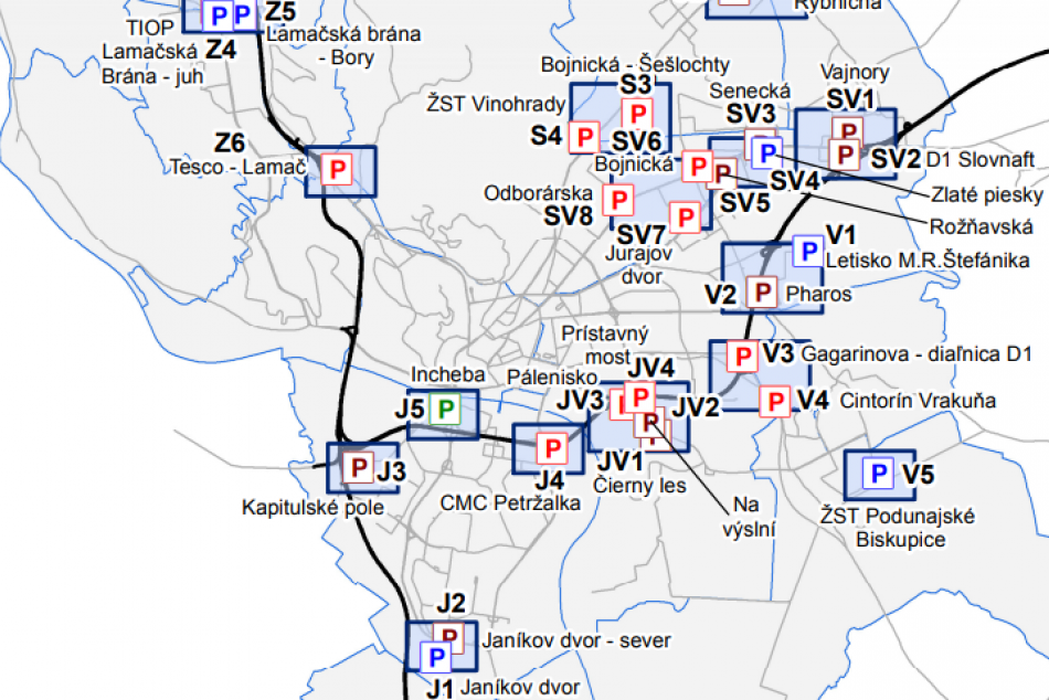 Cintorín Vrakuňa (záchytné parkoviská)