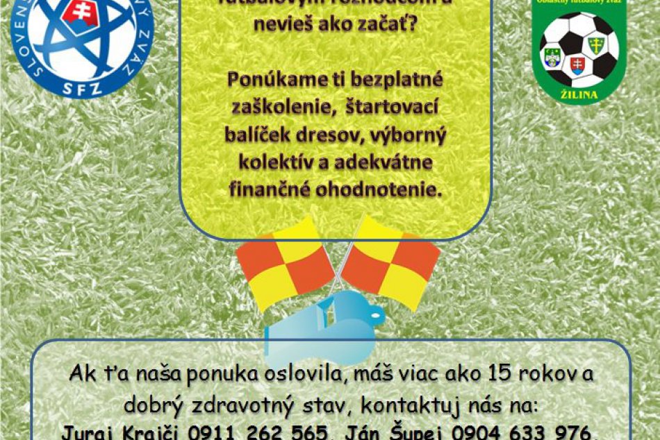 Oblastný futbalový zväz Žilina hľadá rozhodcov