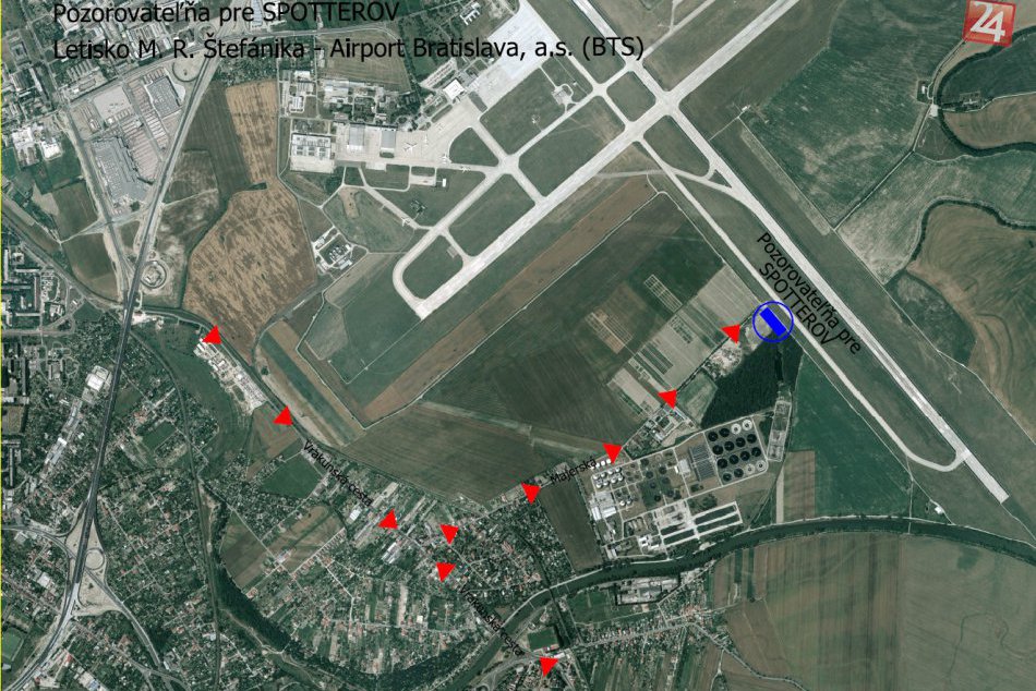 Pozorovateľňa lietadiel na letisku