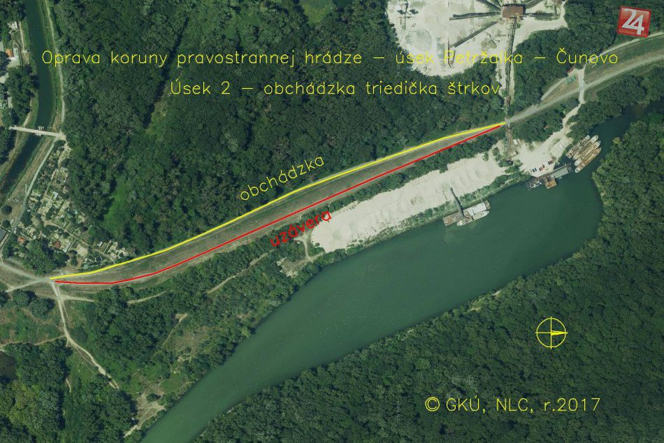 Obchádzkové trasy počas opravy hrádze