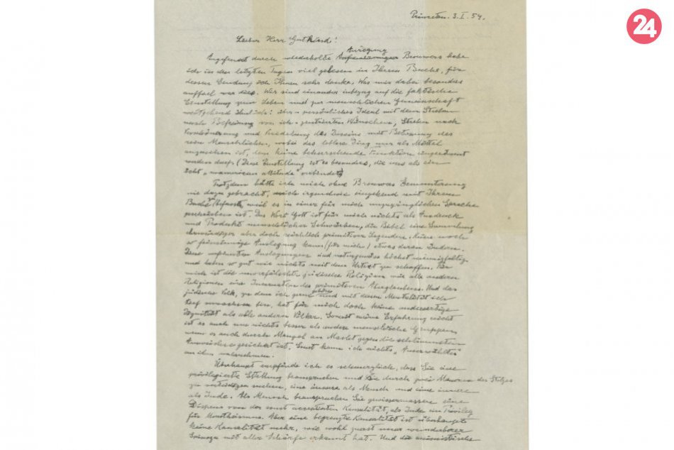 Einsteinov "list o Bohu" vydražili za 2,4 milióna dolárov