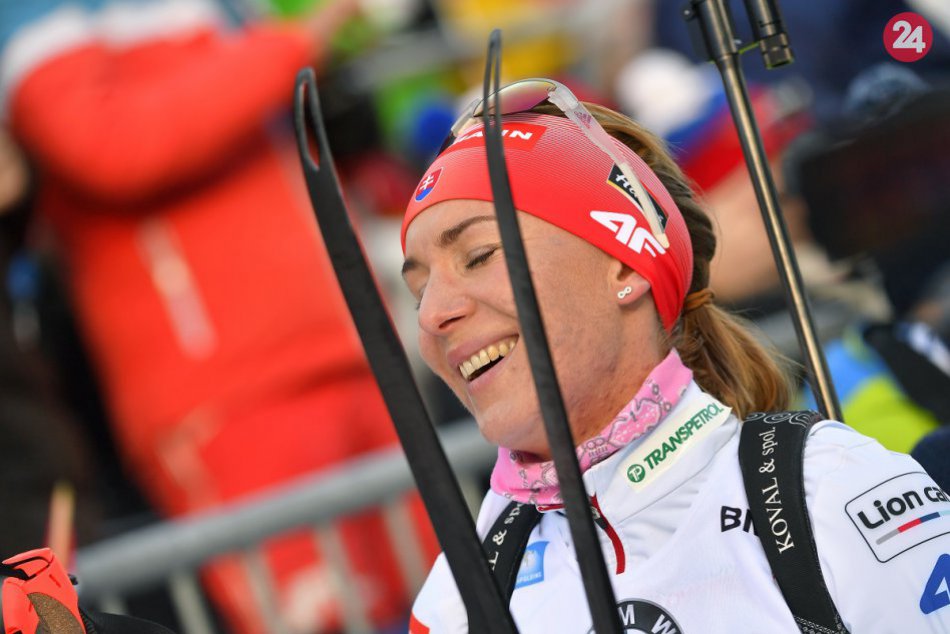 FOTO: Anastasia Kuzminová v cieli Svetového pohára v nemeckom Ruhpoldingu