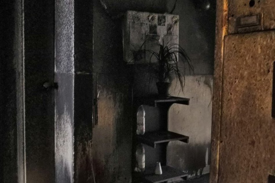 Požiar bytovky v Zlatých Moravciach