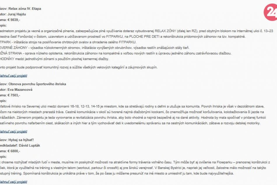 Krátke anotácie projektových návrhov PR BB 2019