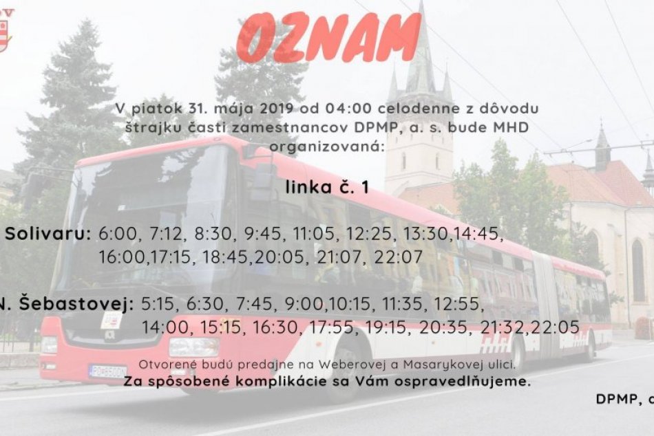 Štrajk: Podrobnosti o výrazne obmedzených linkách a zmeny v nočných spojoch