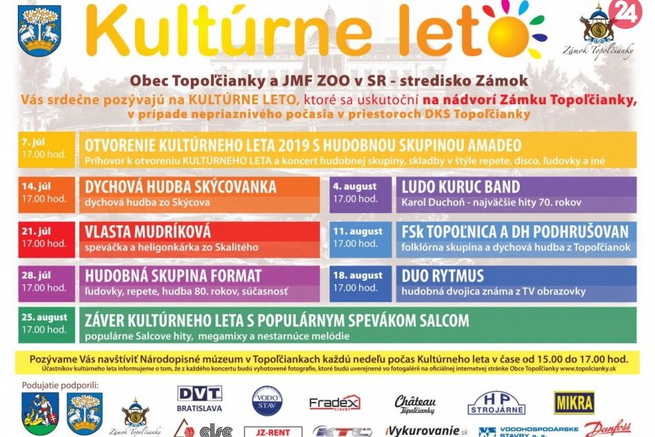 Kultúrne leto v Topoľčiankach PROGRAM