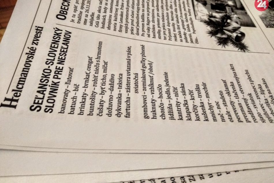 V obci Helcmanovce používajú seľanské nárečie