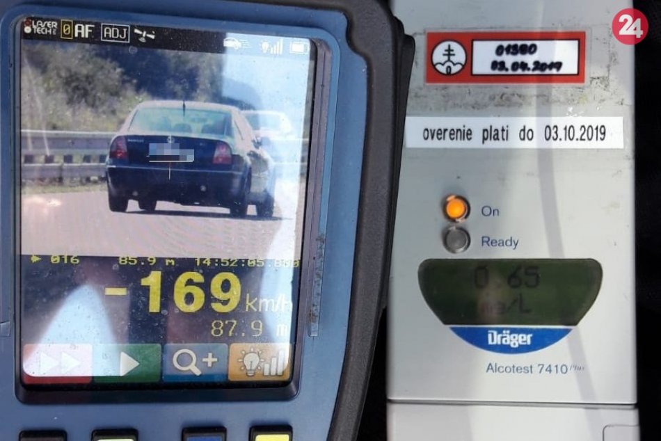 Prievidžan Róbert prekročil rýchlosť o 79 km/h a ešte aj nafúkal 1,35 promile
