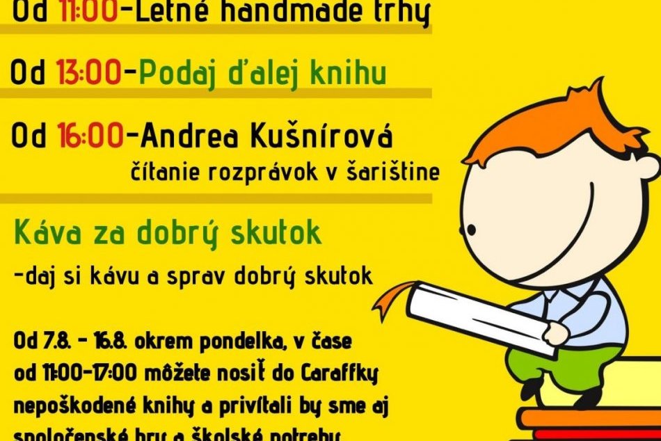V Prešove sa chystá akcia Podaj ďalej knihu i handmade trhy, FOTO