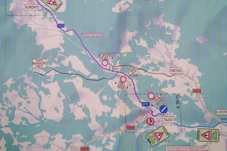 Obmedzenie v doprave pre obec Kordíky
