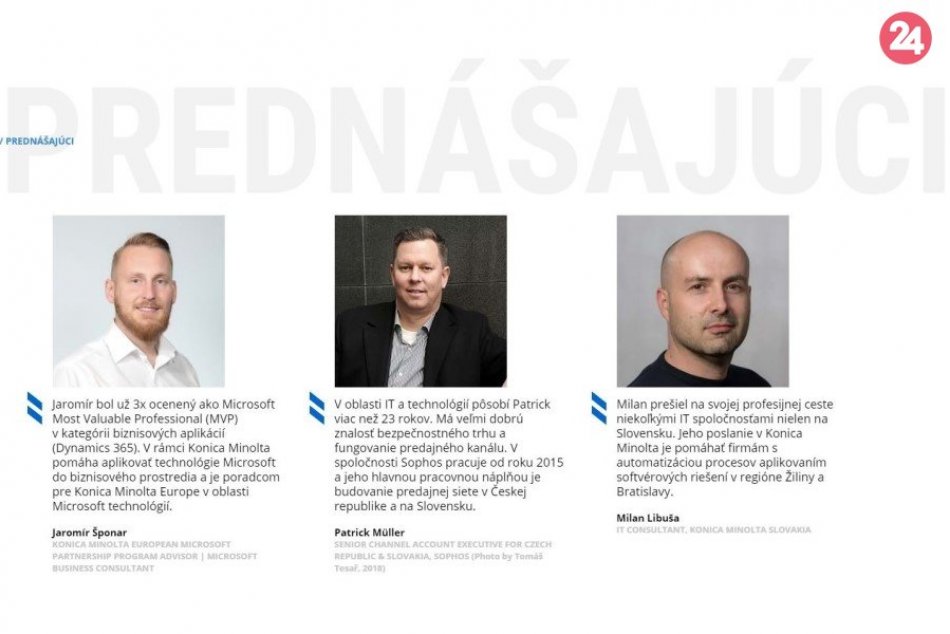 Zjednodušte si IT: Zoznam prednášajúcich