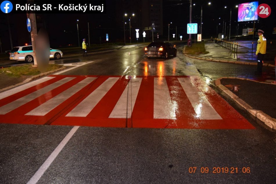 Zrážka auta so ženou v Košiciach