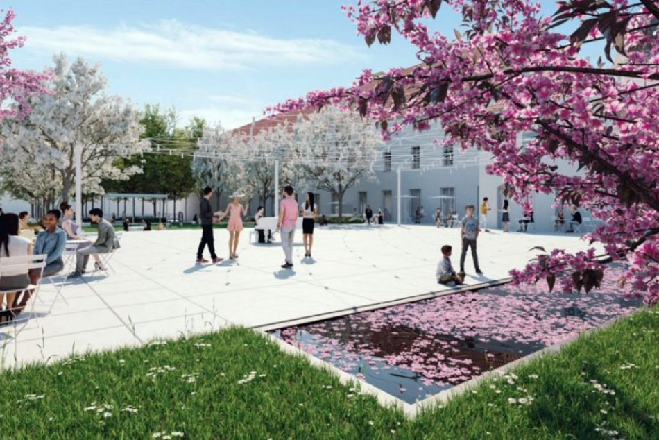 Parčík pri synagóge nadobúda konkrétne obrysy