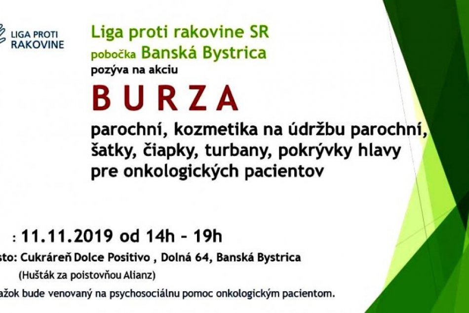 Burza parochní pre onko pacientov v Banskej Bystrici