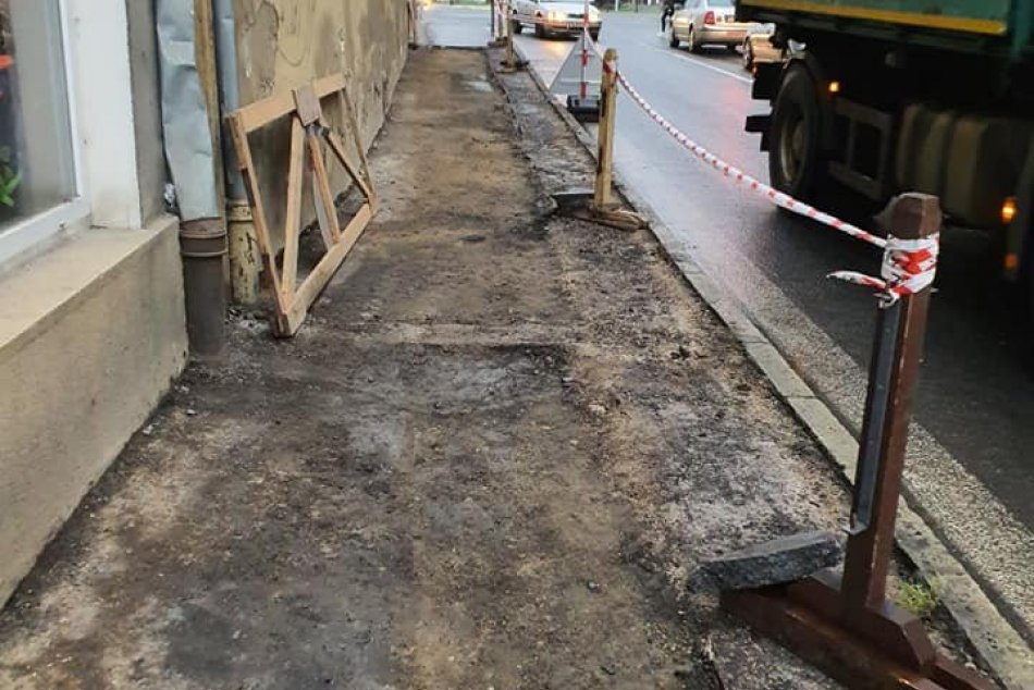 Oprava chodníka na Kuzmányho ulici