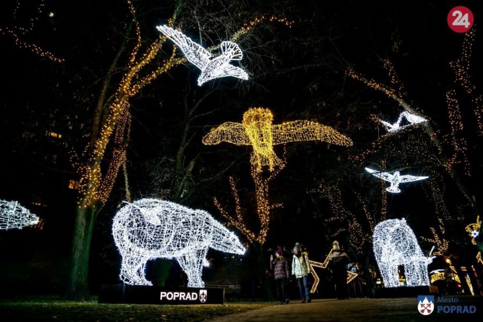 Poprad v žiari vianočných svetiel