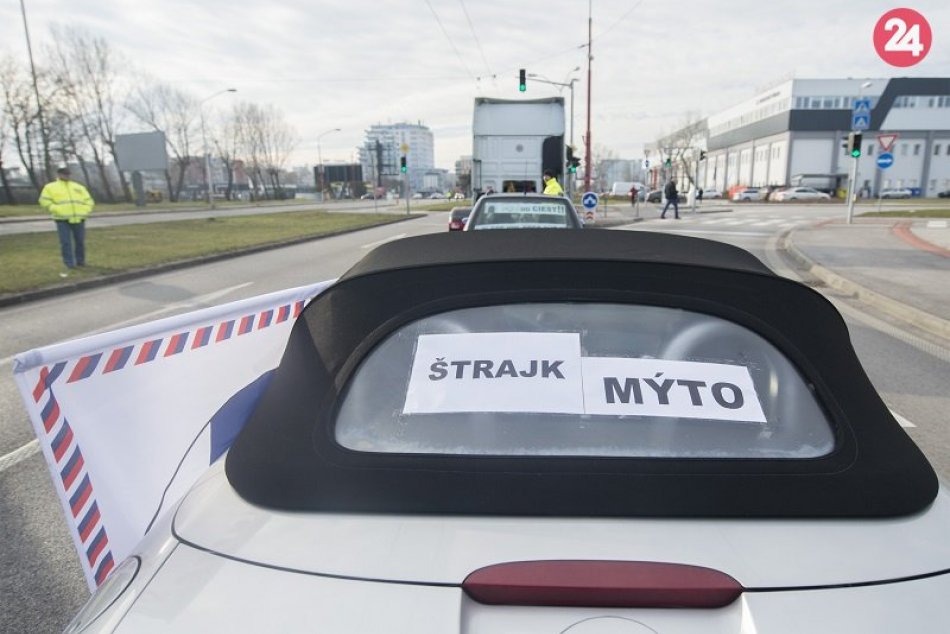 Štrajk autodopravcov v Bratislave