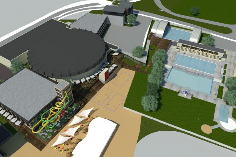 Vizualizácia krytej plavárne v KE