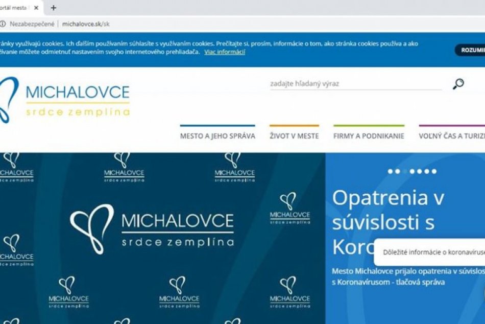 Novinka na webe mesta Michalovce