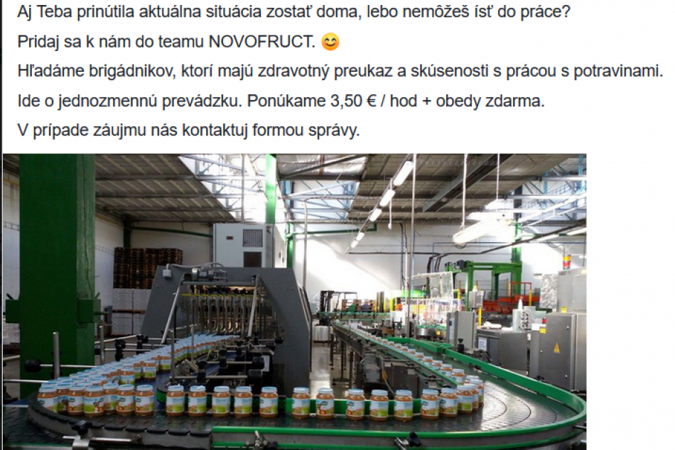 Výroba v Novofructe pokračuje naplno